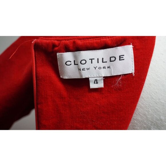 CLOTILDE New York Red Fit & Flare Short Sleeve Dress w/ Pockets (Size 4) - Picture 7 of 13